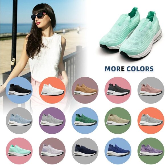 Dolphinslides Women Men Light Green Running AthleticTennis Lightweight Sneakers - Picture 6 of 7